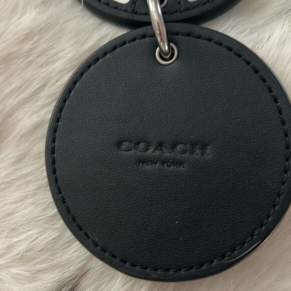 COACH Black Leather Mirrored Keychain - Picture 6 of 6